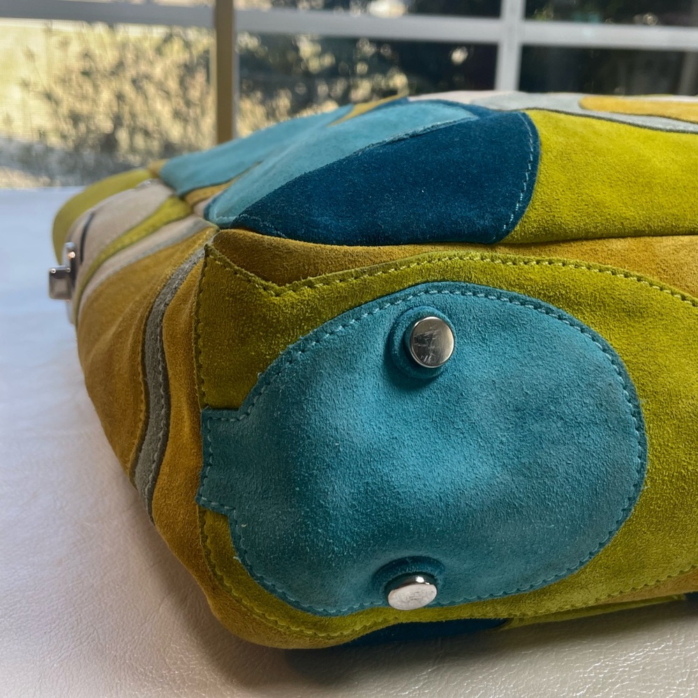 Coach Limited Edition Optic Signature C Suede Tote 🫐 🍋🟩 - Picture 16 of 17